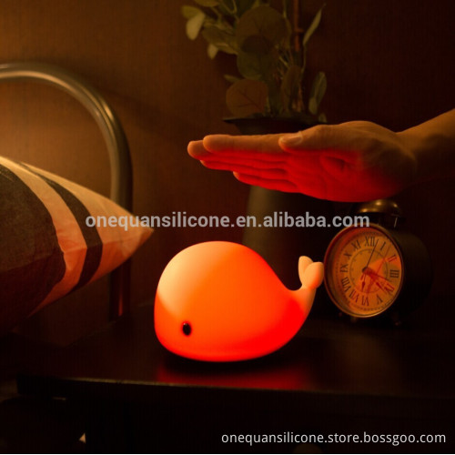 LED Colorful Silicone Little whale Night Light Kids Baby Bedside Lamp Atmosphere Led Gift Lights For Children Frien